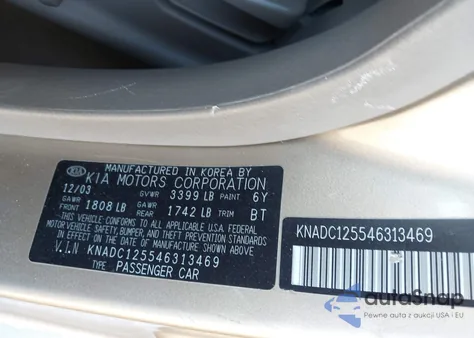 2004 Kia Rio from USA, damaged, VIN KNADC125546313469